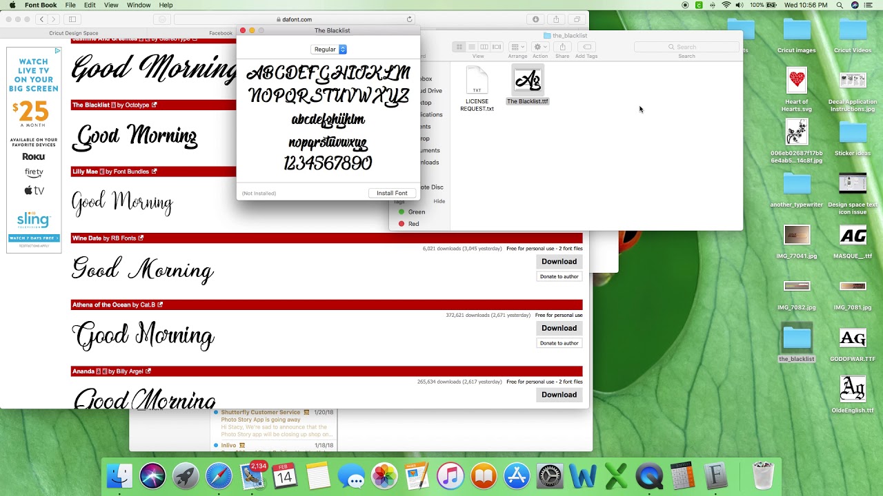 install fonts on mac for cricut